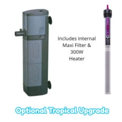 Aqua One AquaVogue 245 Litre Aquarium & Arizona Pine Cabinet -Hozelocks Aquas Store Aqua One Tropical Upgrade Maxi 104 and 300w Heater 46227.1674824252