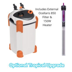 Aqua One AquaVogue 135 Litre Aquarium And Cabinet Nash Oak / Black 7 Aqua One AquaVogue 135 Litre Aquarium And Cabinet Nash Oak / Black -Hozelocks Aquas Store Aqua One Tropical Upgrade Ocellaris 850 and 150w Heater 87601.1674820203