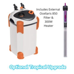 Aqua One AquaVogue 245 Litre Aquarium And Cabinet Nash Oak / Black 7 Aqua One AquaVogue 245 Litre Aquarium And Cabinet Nash Oak / Black -Hozelocks Aquas Store Aqua One Tropical Upgrade Ocellaris 850 and 300w Heater 76141.1674823599